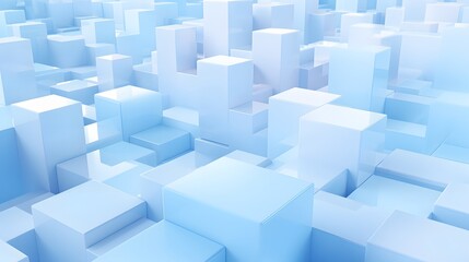 Fototapeta premium 3d rendering of white and blue abstract geometric background. Scene for advertising, technology, showcase, banner, game, sport, cosmetic, business, metaverse. Sci-Fi Illustration. Product display