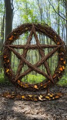 Pentacle Forest Gathering Wicca, Paganism Religion Spiritual Symbol