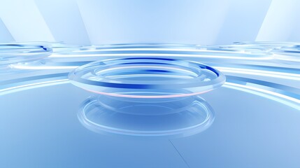 3d rendering of white and blue abstract geometric background. Scene for advertising, technology, showcase, banner, game, sport, cosmetic, business, metaverse. Sci-Fi Illustration. Product display