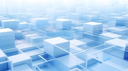 Fototapeta premium 3d rendering of white and blue abstract geometric background. Scene for advertising, technology, showcase, banner, game, sport, cosmetic, business, metaverse. Sci-Fi Illustration. Product display