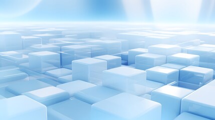 Fototapeta premium 3d rendering of white and blue abstract geometric background. Scene for advertising, technology, showcase, banner, game, sport, cosmetic, business, metaverse. Sci-Fi Illustration. Product display