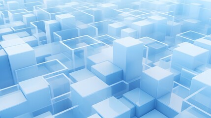 3d rendering of white and blue abstract geometric background. Scene for advertising, technology, showcase, banner, game, sport, cosmetic, business, metaverse. Sci-Fi Illustration. Product display