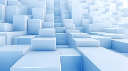 Fototapeta premium 3d rendering of white and blue abstract geometric background. Scene for advertising, technology, showcase, banner, game, sport, cosmetic, business, metaverse. Sci-Fi Illustration. Product display