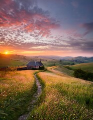 Fototapeta premium Sunset in the field