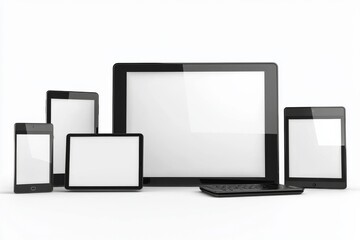 Multiple responsive screen and mobile devices mockup created with Generative AI