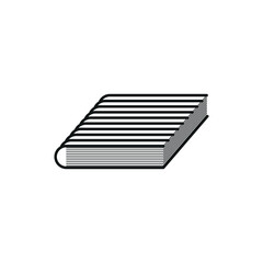 Book outline. One line vector drawing.

