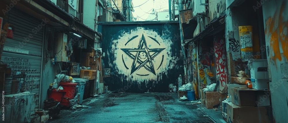 Wall mural Pentacle Urban Mysticism Wicca, Paganism Religion Spiritual Symbol