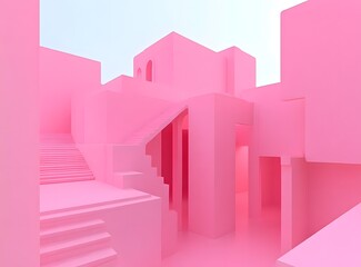 Fototapeta premium Abstract Minimalist Pink Architecture