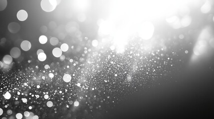 Abstract silver background with white particles. Round bokeh or glitter lights. Design template --ar 16:9 --v 6.1 Job ID: f5860cb2-4ae8-462e-bc1a-9cd71a14d986