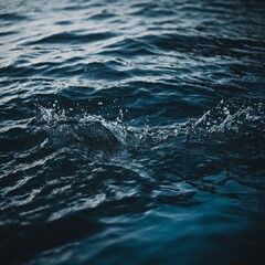 Naklejka premium Gentle ripples on a serene lake with the silhouette of distant hills and vibrant wildflowers along the shore