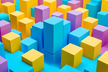 Obraz premium Abstract Colorful 3D Cubes Pattern Background