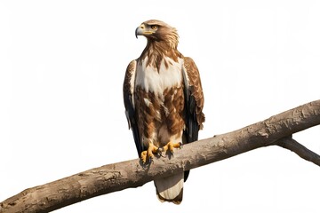 Philippine Eagle Perched on a Branch on White Background, Realistic Photo, Pattern Background, Wallpaper, Cover and Screen for Smartphone, Cell Phone, Computer, Laptop