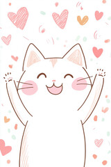 Hand-drawn material, clean solid background, easy to cut out