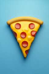 pizza slice, game app icon on a blue background