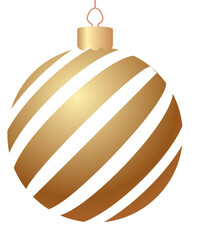 Christmas ball gold realistic style