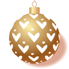 Christmas ball gold realistic style