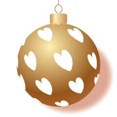 Christmas ball gold realistic style