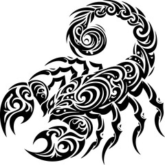 Fototapeta premium Striking scorpion silhouette vector design. Minimalistic insect illustration. Perfect for Scorpio zodiac art.