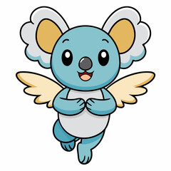 Animal Holiday Icon Cute Koala Angel Flying Cartoon Vector