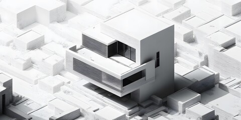 Fototapeta premium Minimalist Architectural Design Of A Modern Building