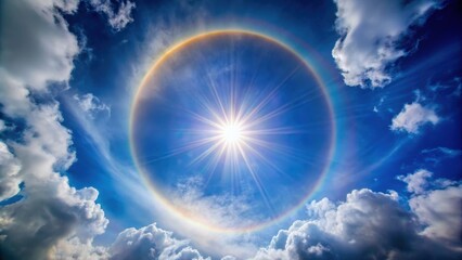 Solar halo phenomenon captured in a beautiful and mystical image, solar halo, phenomenon, natural, optical illusion