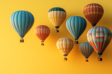 Fototapeta premium Colorful Hot Air Balloons Soaring Through the Sky