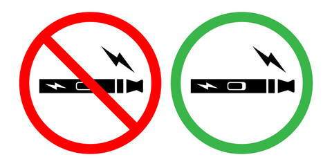 No smoking vaping prohibition sign set