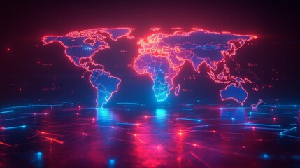 Global digital world map - generative ai