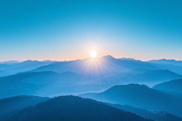 Stunning Sunrise Over Majestic Mountain Range