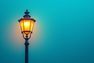 Street Lamp in the Fog - Night Cityscape