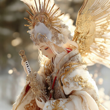 エンジェルドール。天使の人形。球体関節人形。BJDドール。羽根。ウィング