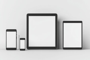 Multiple responsive screen and mobile devices mockup created with Generative AI