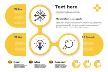 Infographic template timeline process 3 option