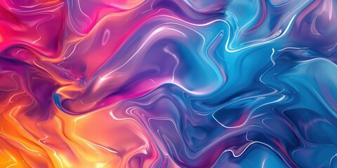 Obraz premium Vibrant Abstract Waves in Orange and Turquoise created by ai