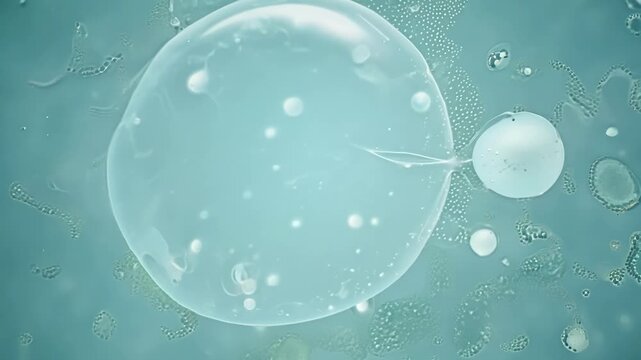The bubble slowly begins to shrink as it gets absorbed by the cells leaving behind a nourishing trail.