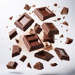 Schokoladen Tafel Fliegen Isoliert weisser Hintergund