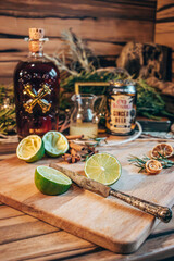 Sunset Sips: A Stylish Rum Cocktail with Lemon Elegance