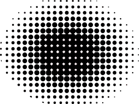 Abstract black halftone dot forming an ellipse