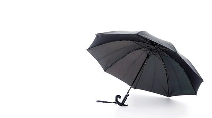 Black Foldable Umbrella Isolated on White Background