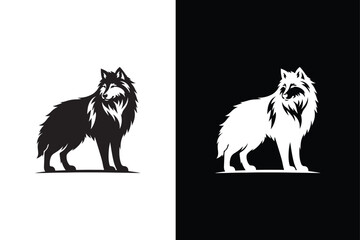 Wolff icon silhouette vector illustration design. wolf icon black white background.