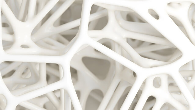 Abstract complex organic spongy structure. Bone tissue. 3d render illustration