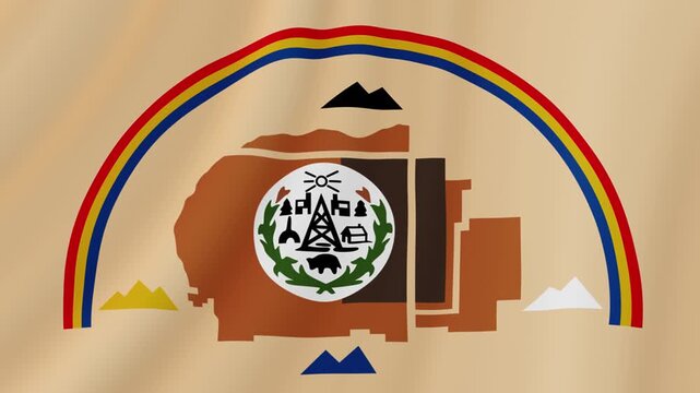 Navajo Nation Waving Flag. Realistic Flag Animation. Seamless Loop Background.	
