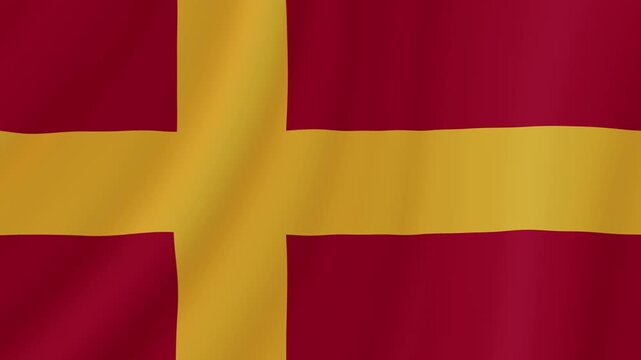 Swedish-speaking Finns Waving Flag. Realistic Flag Animation. Seamless Loop Background.	
