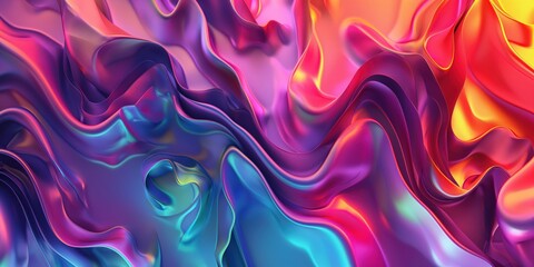 Obraz premium Vibrant Abstract Waves in Orange and Turquoise created by ai