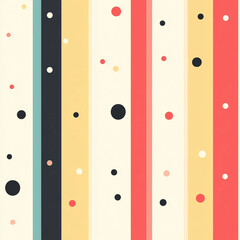 Retro Pastel Stripes and Polka Dots Seamless Patterns