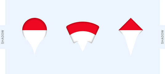 Indonesia Map Markers Set. Perfect for projects related to Indonesia, travel, geography, and international representation.