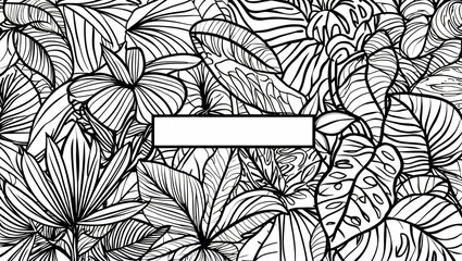 Coloring page flowers, leaves