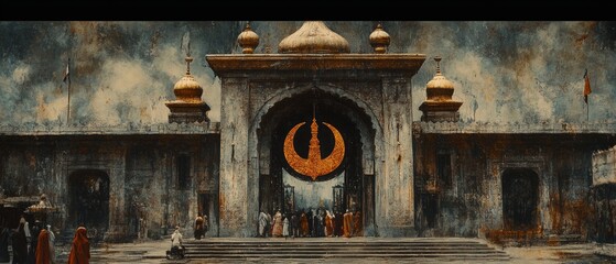 Khanda Sacred Emblem Sikhism Religion Spiritual Symbol