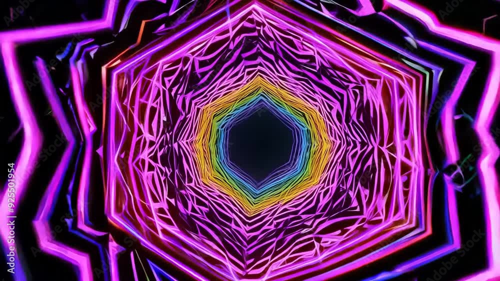 Poster vibrant abstract patterns pulsating in rhythm with energetic beats generative ai