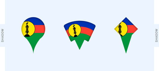 New Caledonia Map Markers Set. Perfect for projects related to New Caledonia, travel, geography, and international representation.